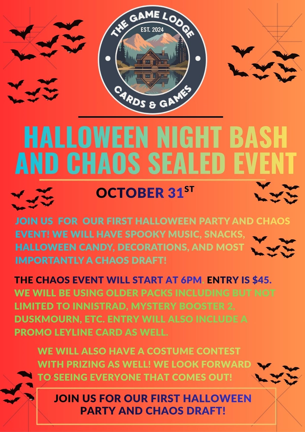 Halloween Chaos Event Entry (IN STORE ONLY ON  OCT 31st)